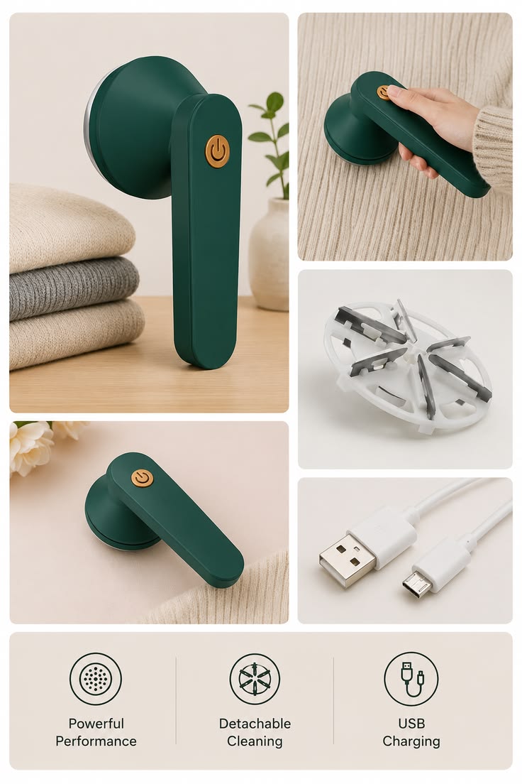 Lintluxy, Lintluxy Lint Remover, Portable Lint Remover, Rechargeable Sweater Fabric Pill Shaver for Sweater (green)